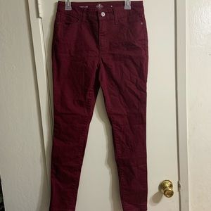 Burgundy jeans
